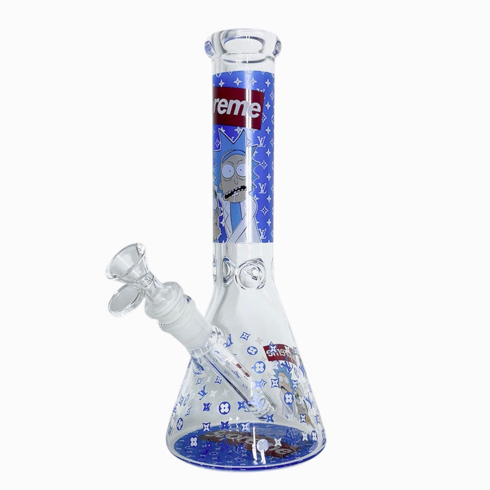 10" Cartoon Glow-in-the-Dark Glass Beaker Bong – 3-Piece Set | Jupiter Grass