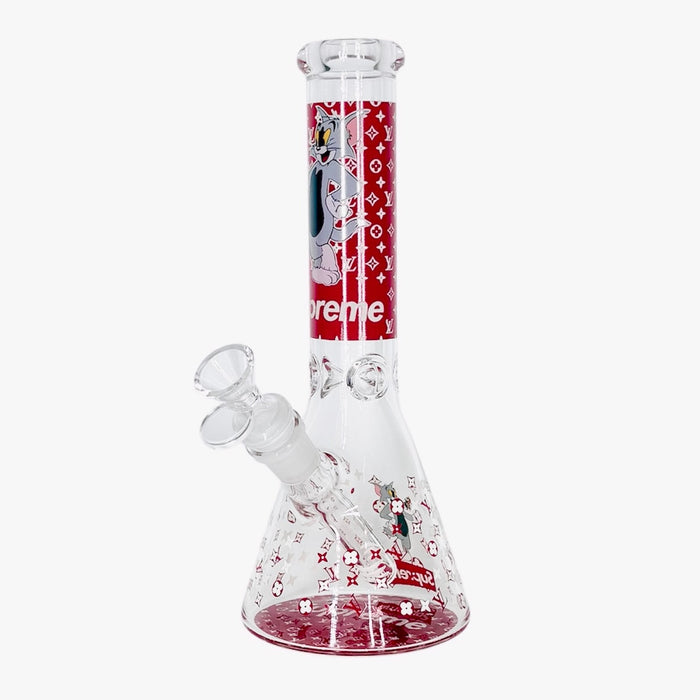 10" Cartoon Glow-in-the-Dark Glass Beaker Bong – 3-Piece Set | Jupiter Grass