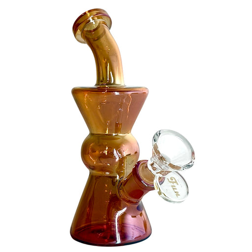 6" Hourglass Electroplate Glass Bong – Compact & Stemless | Jupiter Grass