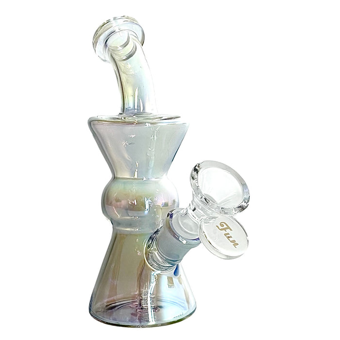 6" Hourglass Electroplate Glass Bong – Compact & Stemless | Jupiter Grass
