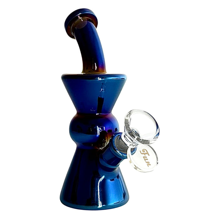 6" Hourglass Electroplate Glass Bong – Compact & Stemless | Jupiter Grass