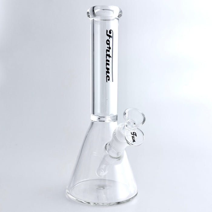 Fortune | 10" Clear Beaker Glass Bong – 5mm Thick | Jupiter Grass