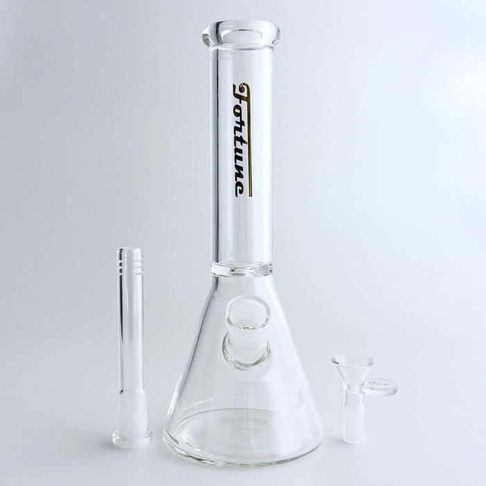 Fortune | 10" Clear Beaker Glass Bong – 5mm Thick | Jupiter Grass