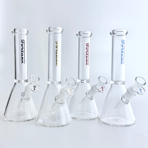 Fortune | 10" Clear Beaker Glass Bong – 5mm Thick | Jupiter Grass