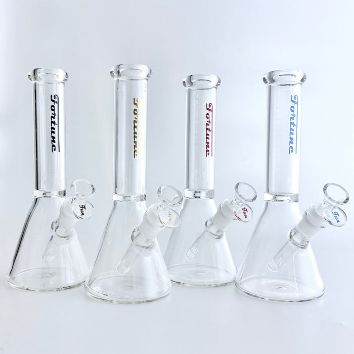 Fortune | 10" Clear Beaker Glass Bong – 5mm Thick | Jupiter Grass