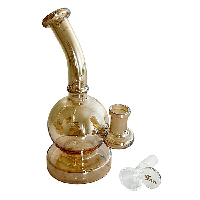 Fortune | 6-3/4" Ball Shape Electroplate Glass Bong Compact & Stemless
