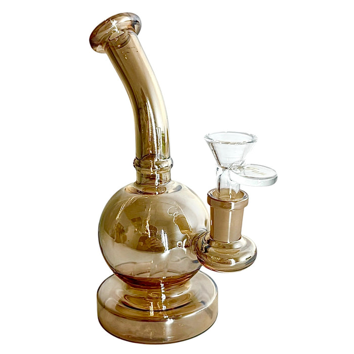 Fortune | 6-3/4" Ball Shape Electroplate Glass Bong Compact & Stemless
