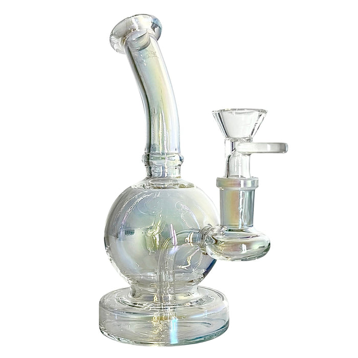 Fortune | 6-3/4" Ball Shape Electroplate Glass Bong Compact & Stemless