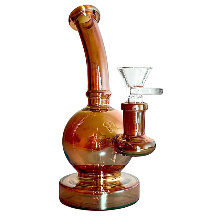Fortune | 6-3/4" Ball Shape Electroplate Glass Bong Compact & Stemless
