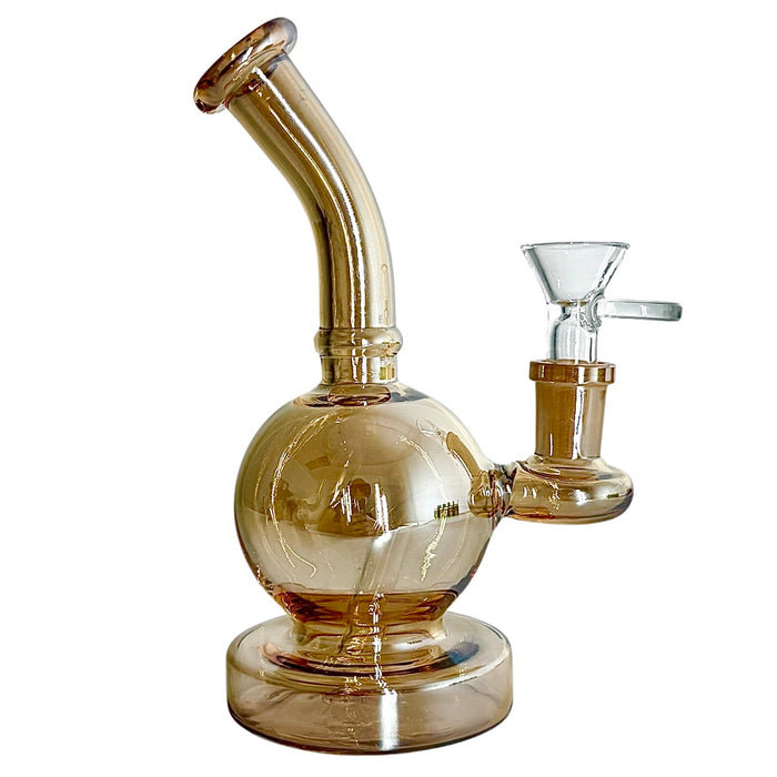 Fortune | 6-3/4" Ball Shape Electroplate Glass Bong Compact & Stemless