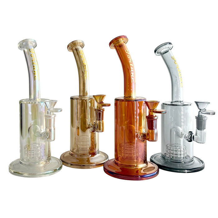 10" Electroplated With Perc Glass Bong | Jupiter Grass