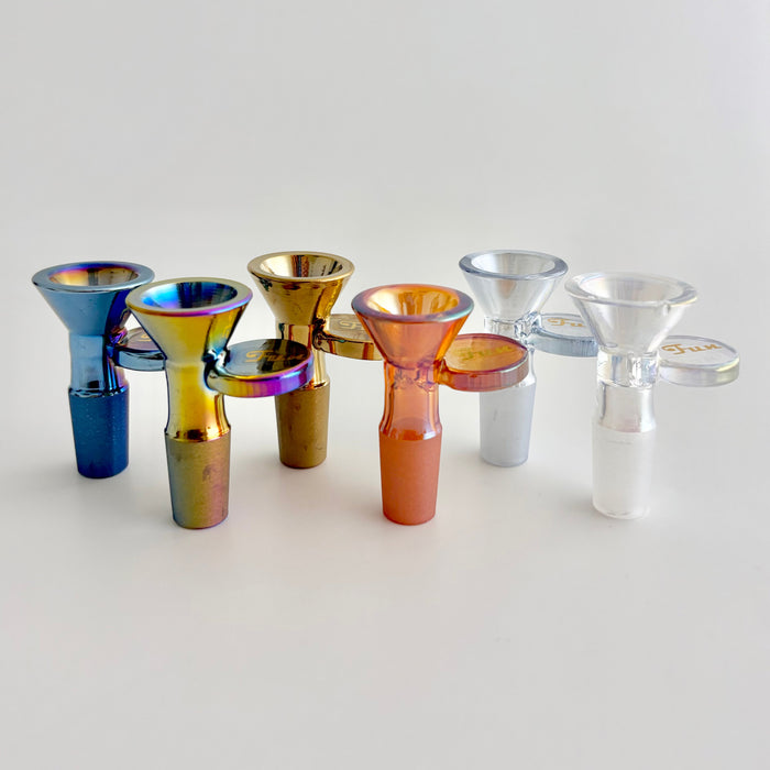Fortune | Electroplated 14mm Joint Glass Bowl With Gold Logo | Jupiter Grass