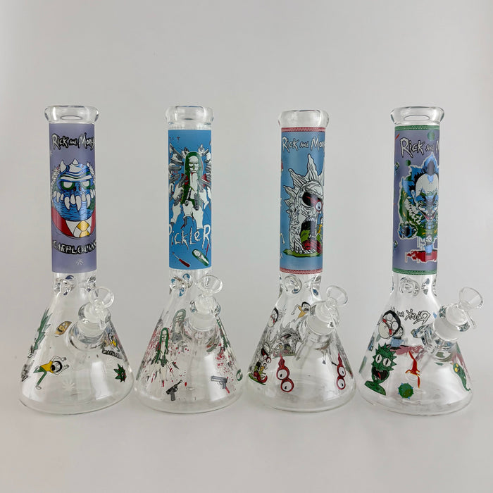 14" Glow in the Dark Cartoon Beaker Bong – 7mm Thick Borosilicate Glass | Jupiter Grass