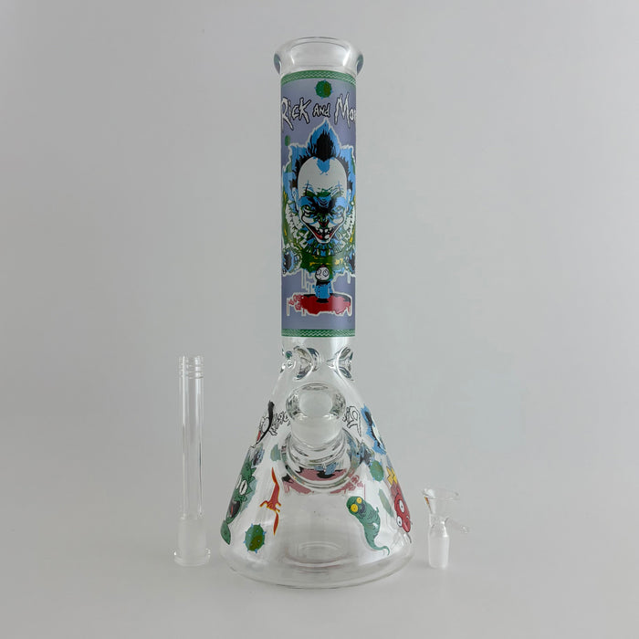14" Glow in the Dark Cartoon Beaker Bong – 7mm Thick Borosilicate Glass | Jupiter Grass