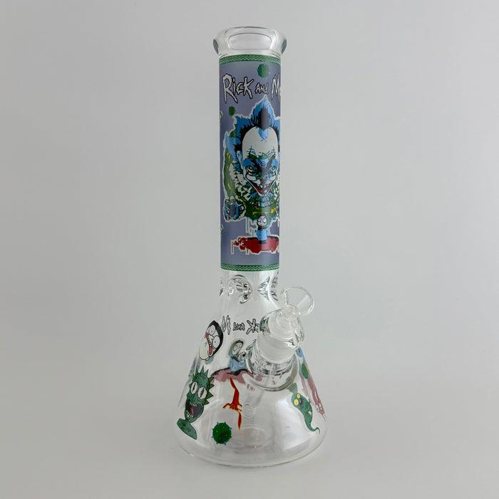 14" Glow in the Dark Cartoon Beaker Bong – 7mm Thick Borosilicate Glass | Jupiter Grass