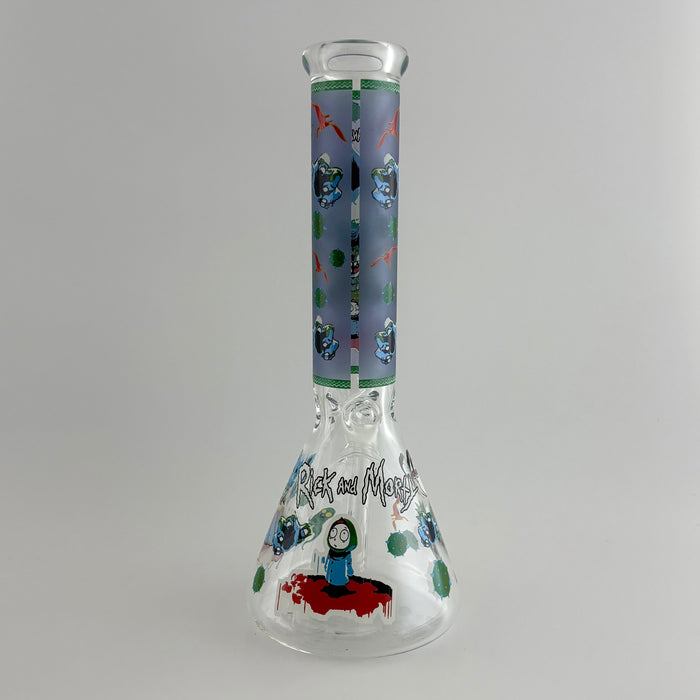14" Glow in the Dark Cartoon Beaker Bong – 7mm Thick Borosilicate Glass | Jupiter Grass