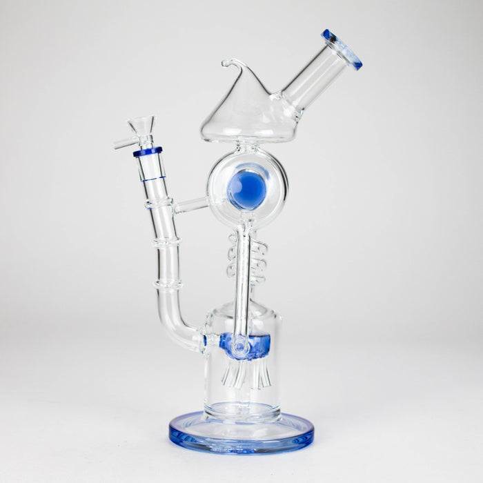 12" Recycler Glass Bong 5MM Thick Borosilicate with Coil Tube Design [C1575]