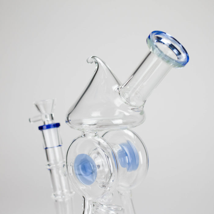 12" Recycler Glass Bong 5MM Thick Borosilicate with Coil Tube Design [C1575]