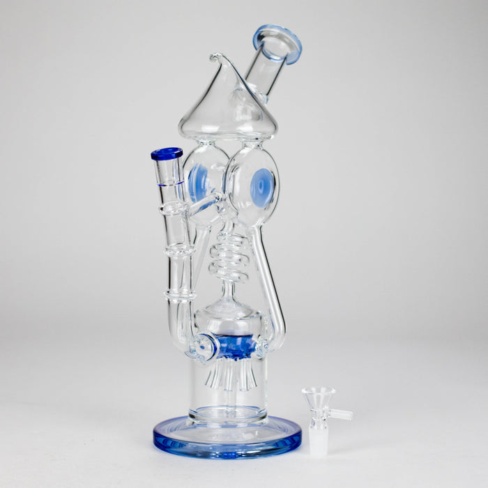 12" Recycler Glass Bong 5MM Thick Borosilicate with Coil Tube Design [C1575]
