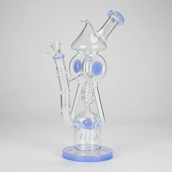 12" Recycler Glass Bong 5MM Thick Borosilicate with Coil Tube Design [C1575]