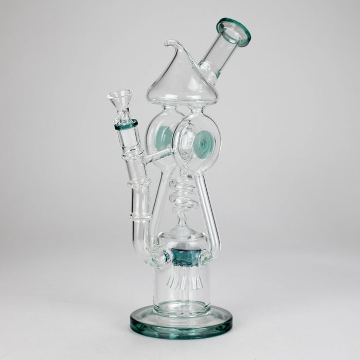 12" Recycler Glass Bong 5MM Thick Borosilicate with Coil Tube Design [C1575]