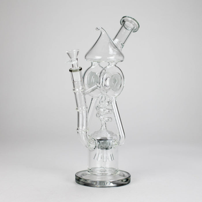 12" Recycler Glass Bong 5MM Thick Borosilicate with Coil Tube Design [C1575]