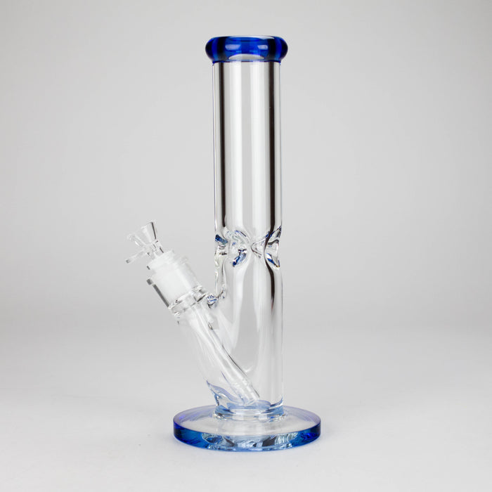 12″ 9mm Colored Accented Straight Tube Glass Bong (C1548) | Jupiter Grass