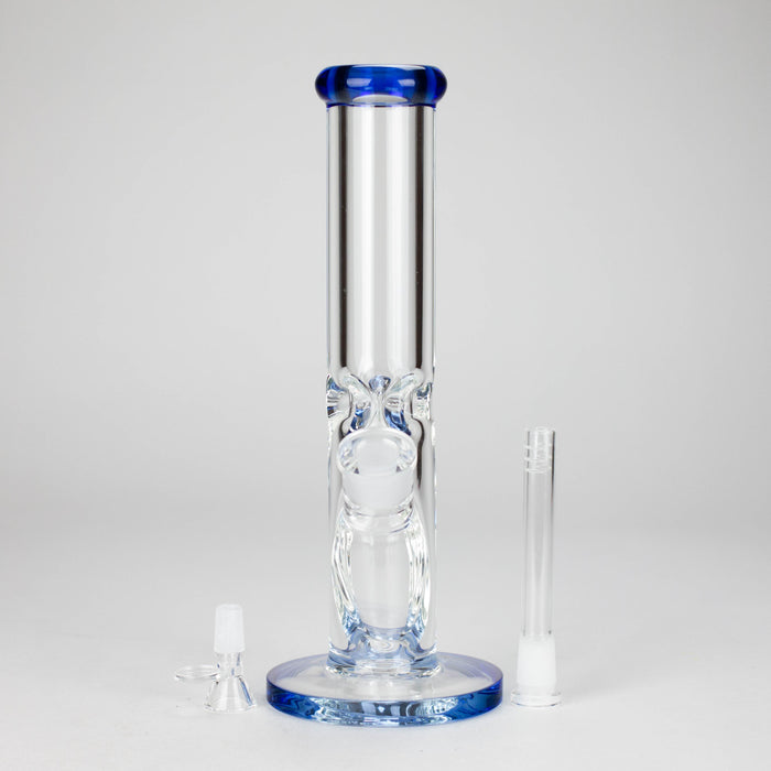 12″ 9mm Colored Accented Straight Tube Glass Bong (C1548) | Jupiter Grass