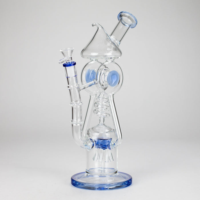 12" Recycler Glass Bong 5MM Thick Borosilicate with Coil Tube Design [C1575]