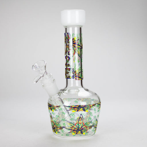 Haze | 9″ Leaves Dome Beaker Glass Bong – White (Mini-O) | Jupiter Grass