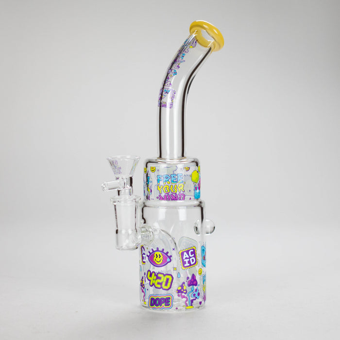 Haze | 9" 420 Trip Glass Bong Jade Yellow (Mini-B)