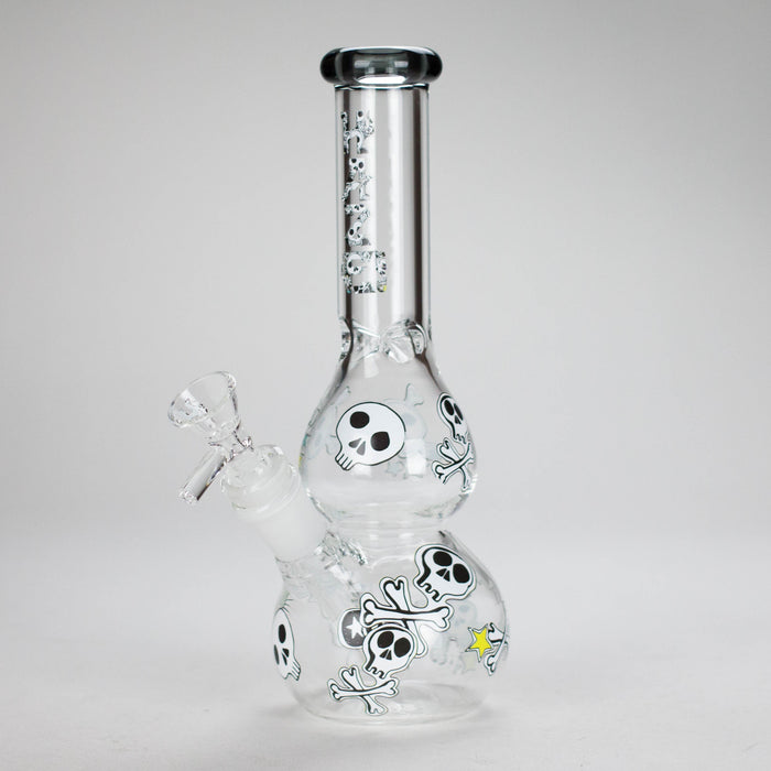 Haze | 9″ Skulls Bubble Glass Bong – Charcoal Black (Mini-P) | Jupiter Grass