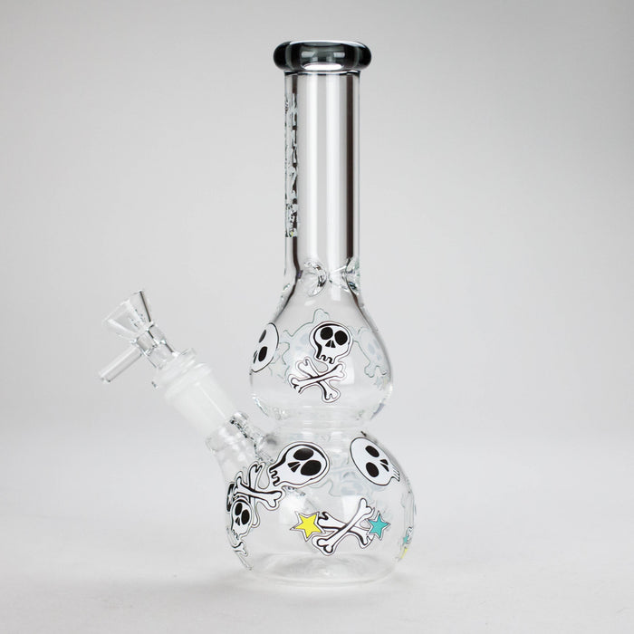 Haze | 9″ Skulls Bubble Glass Bong – Charcoal Black (Mini-P) | Jupiter Grass