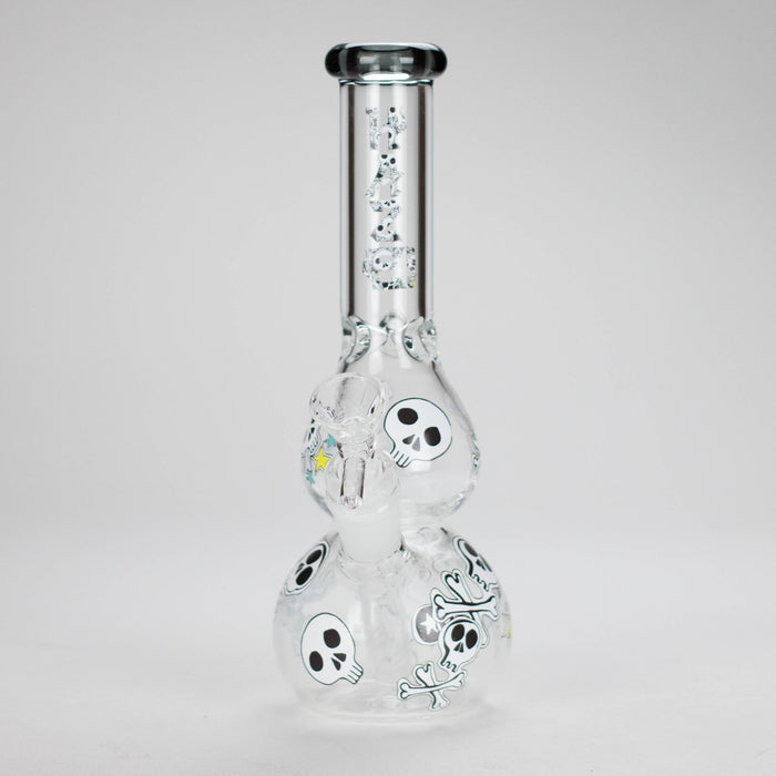 Haze | 9″ Skulls Bubble Glass Bong – Charcoal Black (Mini-P) | Jupiter Grass