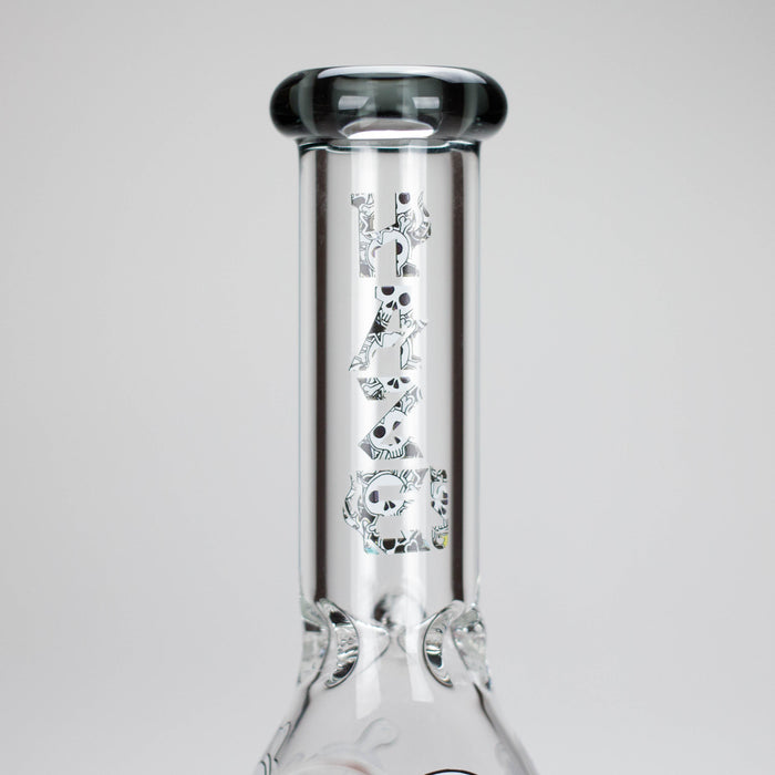 Haze | 9″ Skulls Bubble Glass Bong – Charcoal Black (Mini-P) | Jupiter Grass