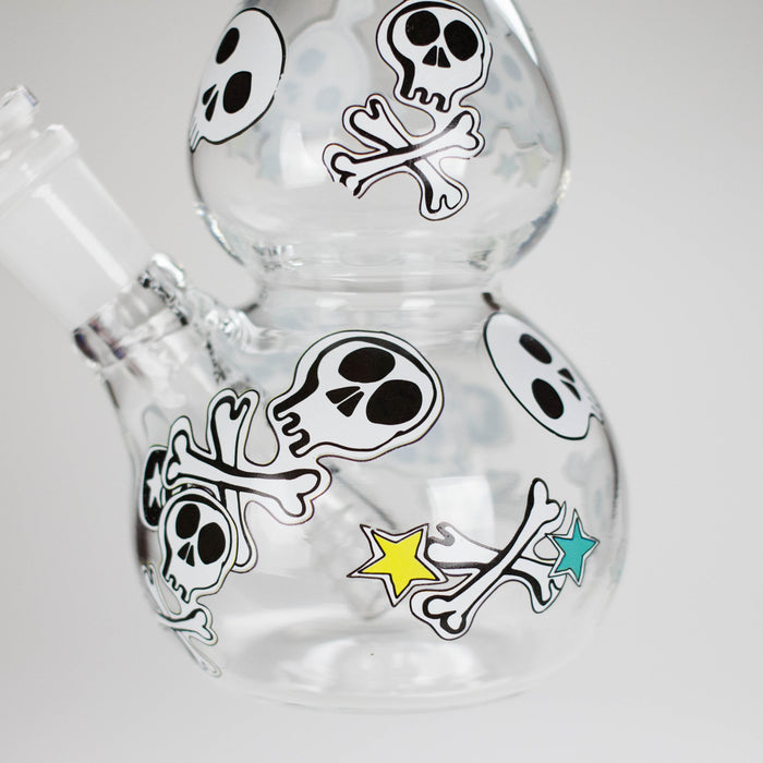 Haze | 9″ Skulls Bubble Glass Bong – Charcoal Black (Mini-P) | Jupiter Grass