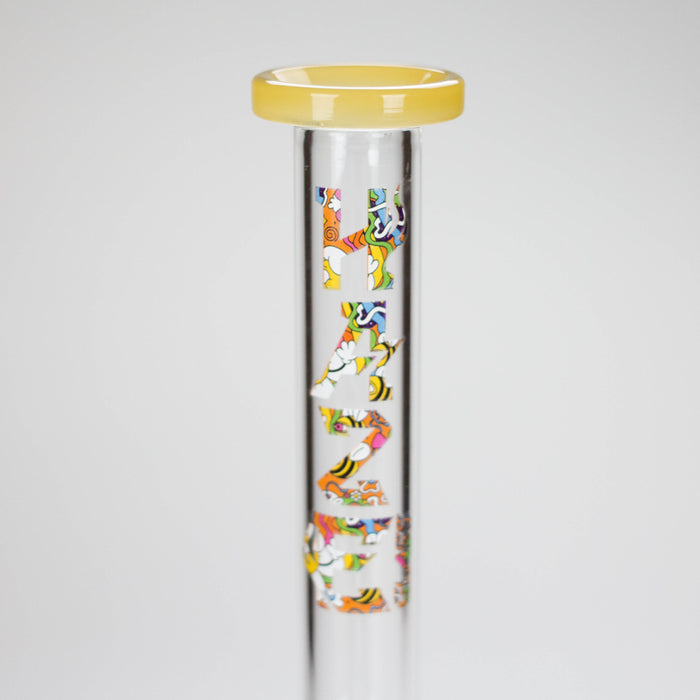 Haze | 9″ Lab Flower Beaker Glass Bong – Jade Yellow (Mini-Q) | Jupiter Grass