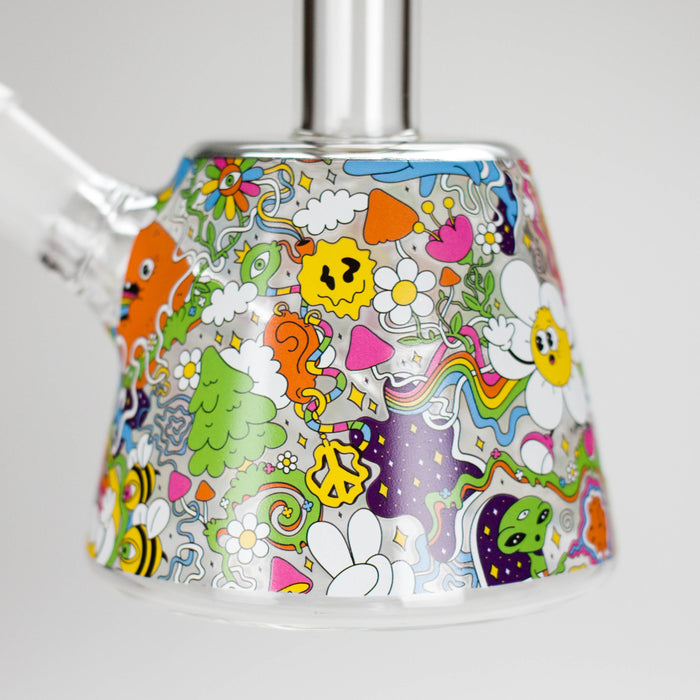 Haze | 9″ Lab Flower Beaker Glass Bong – Jade Yellow (Mini-Q) | Jupiter Grass