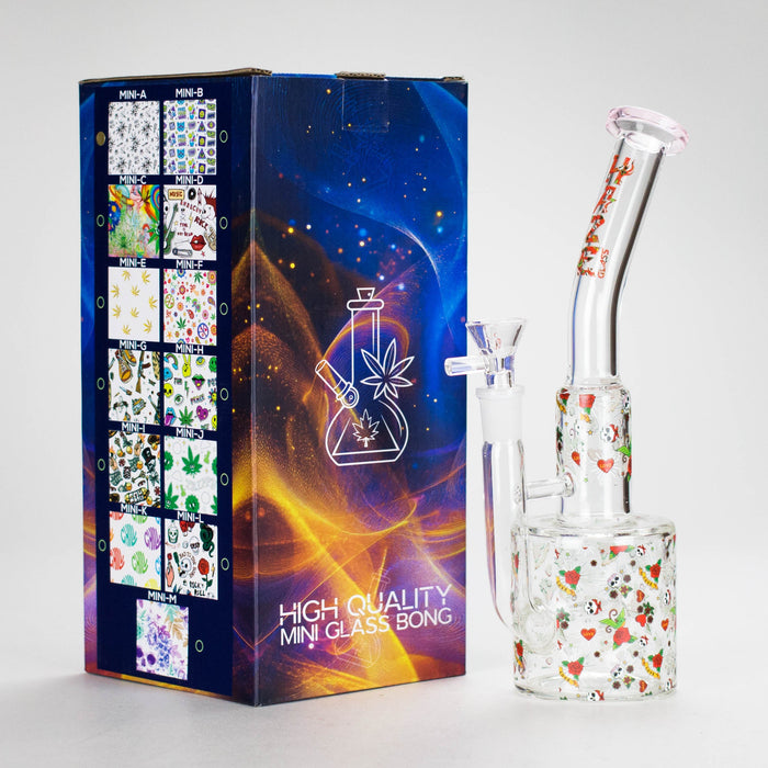 Haze | 10″ Skull & Red Roses Glass Bong – Pink (Mini-S) | Jupiter Grass