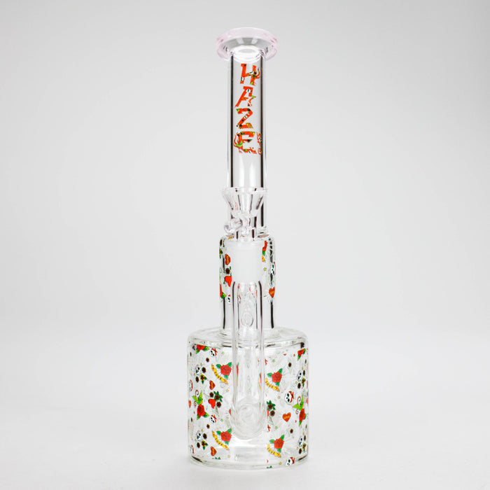 Haze | 10″ Skull & Red Roses Glass Bong – Pink (Mini-S) | Jupiter Grass