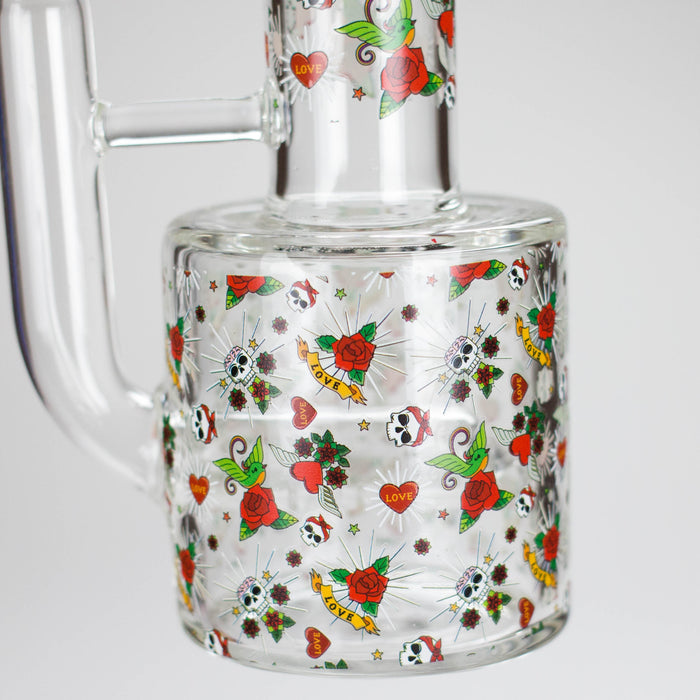 Haze | 10″ Skull & Red Roses Glass Bong – Pink (Mini-S) | Jupiter Grass