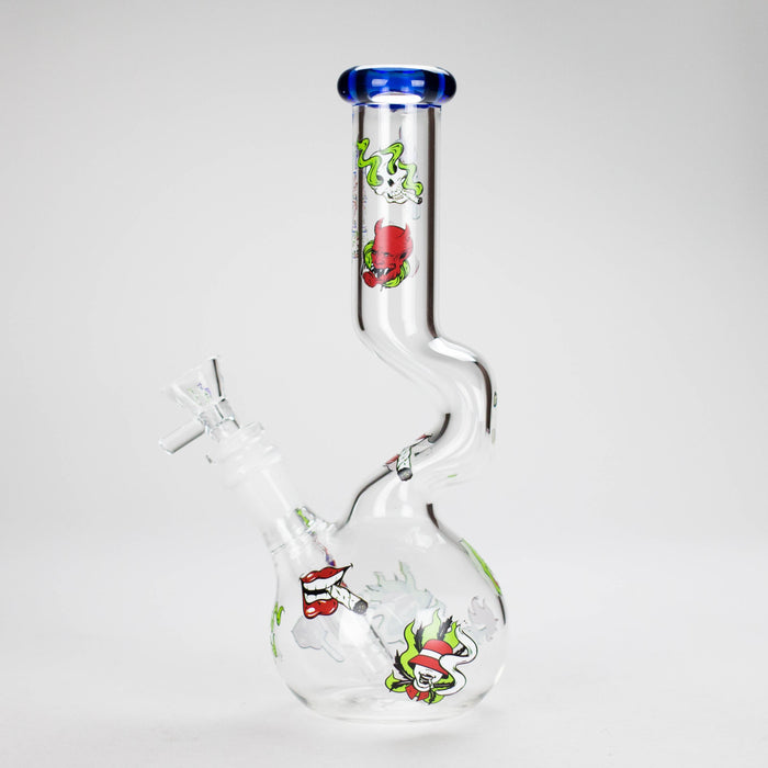 Haze | 9″ Smoking Zig-Zag Glass Bong – Blue (Mini-T) | Jupiter Grass