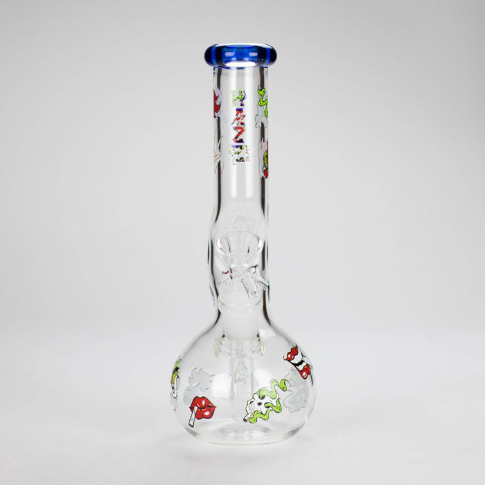 Haze | 9″ Smoking Zig-Zag Glass Bong – Blue (Mini-T) | Jupiter Grass