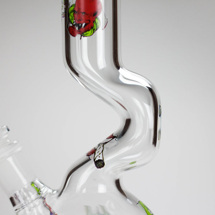 Haze | 9″ Smoking Zig-Zag Glass Bong – Blue (Mini-T) | Jupiter Grass