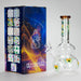 Haze | 9″ Heart Leaf Double Bubble Base Glass Bong with Color Lip – Amber (Mini-U) | Jupiter Grass