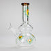 Haze | 9″ Heart Leaf Double Bubble Base Glass Bong with Color Lip – Amber (Mini-U) | Jupiter Grass