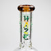 Haze | 9″ Heart Leaf Double Bubble Base Glass Bong with Color Lip – Amber (Mini-U) | Jupiter Grass