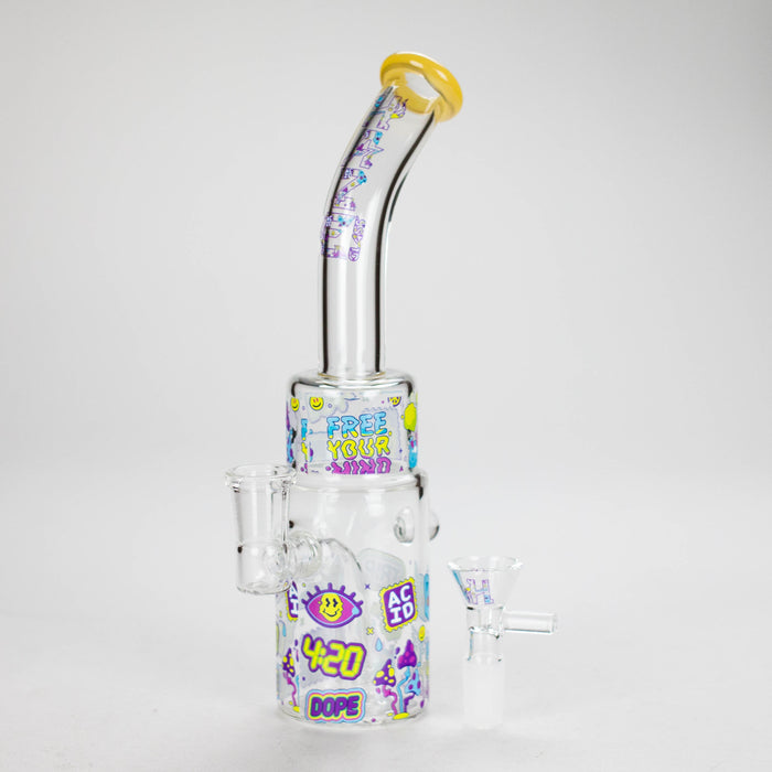Haze | 9" 420 Trip Glass Bong Jade Yellow (Mini-B)