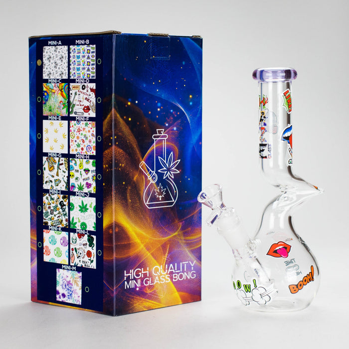 Haze | 9″ Zong Glass Bong with Color Lip – Purple (Mini-W) | Jupiter Grass