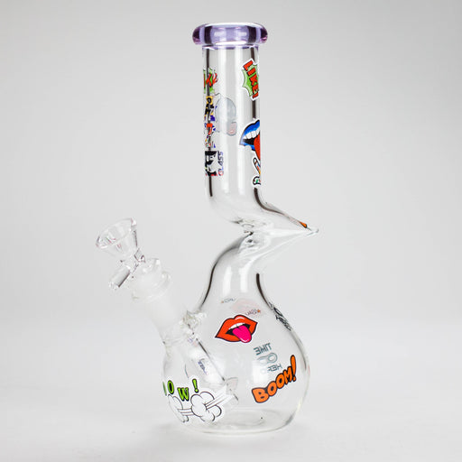 Haze | 9″ Zong Glass Bong with Color Lip – Purple (Mini-W) | Jupiter Grass